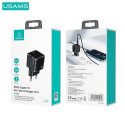 USAMS Lad. network. 1xUSB-C T42 mini 25W (head only) Super SI 5V-3A PD3.0 Fast Charging black/black 