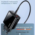USAMS Lad. network. 1xUSB-C+1xUSB T40 20W LED (head only) PD3.0 +QC3.0 Fast Charging black/black CC1