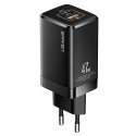 USAMS Lad. network. T41 USB-C+USB GaN 47W PD+QC (only head) Fast Charging black/black CC137TC01 (US-