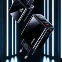 USAMS Lad. network. 1xUSB-C+1xUSB T40 20W LED (head only) PD3.0 +QC3.0 Fast Charging black/black CC1