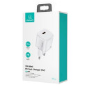 USAMS Lad. network. 1xUSB-C T36 mini 20W + USB-C-Lightning cable white/white PD3.0 Fast Charging XFK
