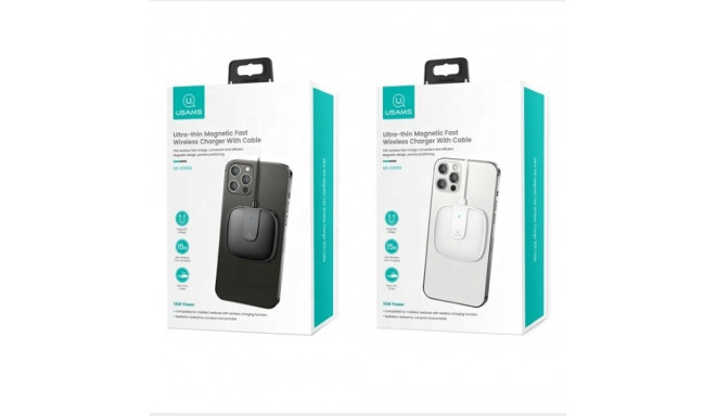 USAMS induktiivne laadija US-CD153 magnetiline 15W iPhone 12 seeria must CD153DZ01