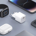 USAMS Lad. network. 1xUSB-C PD20W PD3.0 Fast Charging US-CC183 + USB-C/Lightning cable US-SJ610 whit