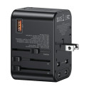 USAMS Network Adapter 1xUSB+2xUSB-C T62 65W 4in1 US/AU/EU/UK black/black CC199TC01 (US-CC199) Univer