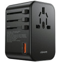 USAMS Network Adapter 1xUSB+2xUSB-C T62 65W 4in1 US/AU/EU/UK black/black CC199TC01 (US-CC199) Univer