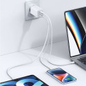 USAMS Lad. network. 2xUSB-C+1xUSB 65W (head only) GaN PD3.0 +QC3.0 Fast Charging purple/gradient pur