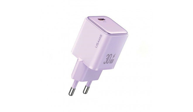 USAMS Charger 1xUSB-C PD30W 3A (ainult pea) PD3.0 kiire laadimine lilla X-ron Series CC186