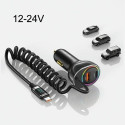 USAMS Lad. alone. C37 1xUSB+1xUSB-C 60W + USB-C 30W PD+QC Fast Charge cable black/black CC192CC01 (U