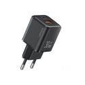 USAMS Lad. network. 1xUSB+1xUSB-C PD30W 3A (head only) PD3.0 Fast Charging black/black X-ron Series 