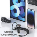 USAMS Lad. alone. C37 1xUSB+1xUSB-C 60W + USB-C 30W PD+QC Fast Charge cable black/black CC192CC01 (U