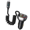 USAMS Lad. alone. C37 1xUSB+1xUSB-C 60W + Ligtning cable 30W PD+QC Fast Charge black/black CC193CC01 USAMS Lad. alone. C37 1xUSB+1xUSB-C 60W + Ligtning cable 30W PD+QC Fast Charge black/black CC193CC01
