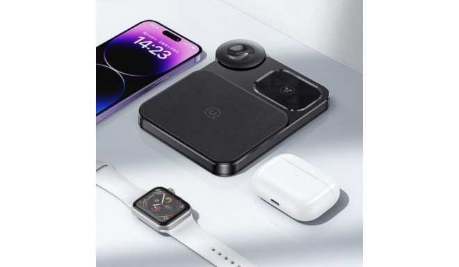 USAMS 3-in-1 wireless charger 15W black CD190WXC01 (US-CD190)