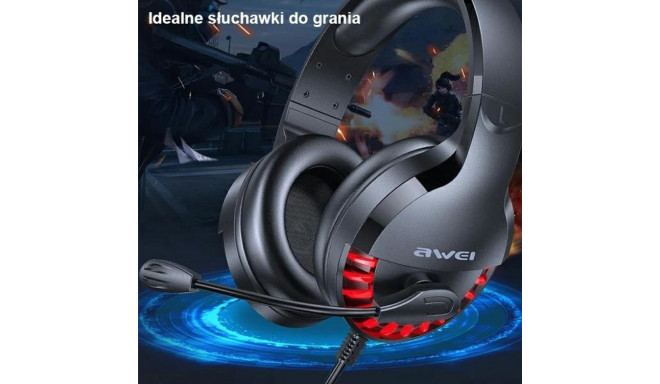 AWEI ES-770 mängukõrvaklapid on-ear mikrofoniga must/must
