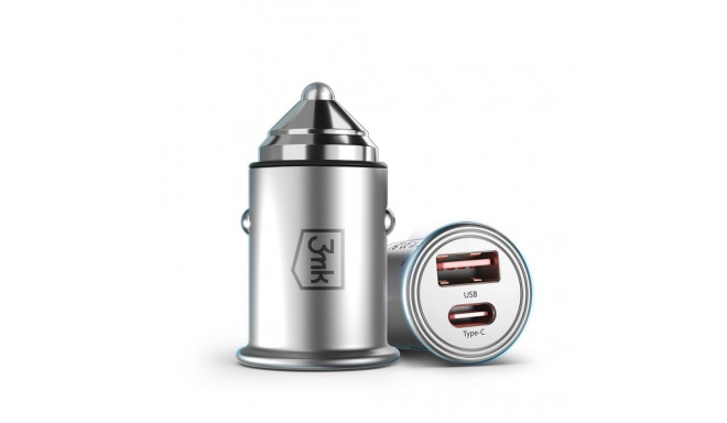 3MK HyperCar Charger 30W Power Delivery car charger 1xUSB-A + 1xUSB-C