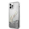 Guess GUHCP12LGLVSSI iPhone 12 Pro Max 6.7" silver/silver hardcase Glitter Vintage Script