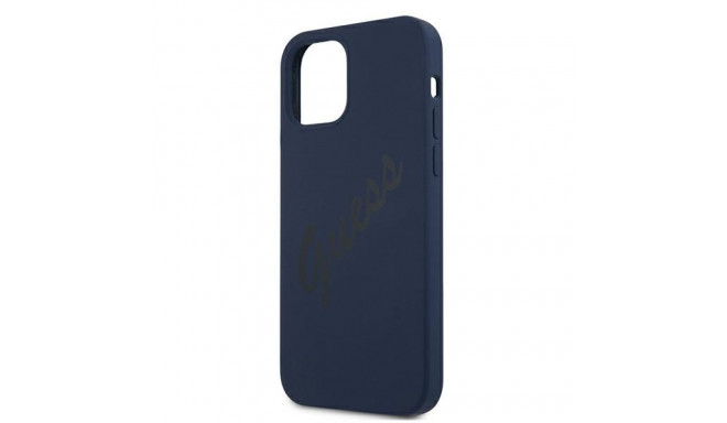 Guess GUHCP12SLSVSBL iPhone 12 mini 5.4" sinine kõvakorpus script vintage