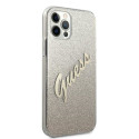 Guess GUHCP12LPCUGLSGO iPhone 12 Pro Max 6.7" gold/gold hardcase Glitter Gradient Script