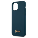 Guess GUHCP12LLSLMGBL iPhone 12 Pro Max 6.7" blue/blue hardcase Metal Logo Script