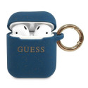 Guess GUACCSILGLBL AirPods 1/2 cover blue/blue Silicone Glitter