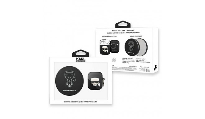 Karl Lagerfeld KLBPPBOA2K AirPodide ümbris + akupank Ikonik