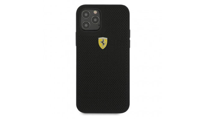 Ferrari FESPEHCP12LBK iPhone 12 Pro Max 6.7" must kõvakate On Track perforated