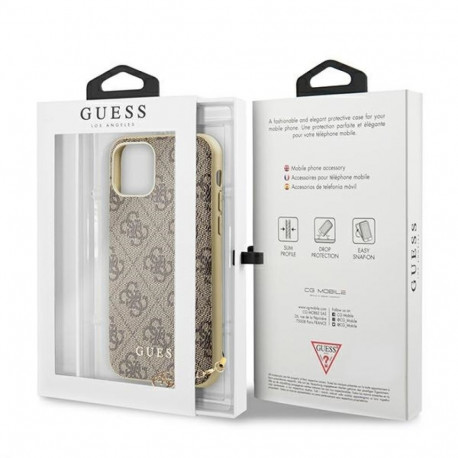 Guess GUHCN61GF4GBR iPhone 11 6.1" / Xr pruun kõvakaaneline 4G Charms Collection