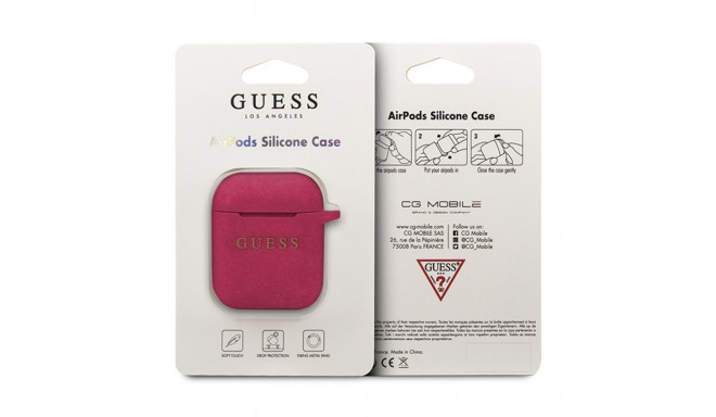 Guess GUACCSILGLFU AirPods 1/2 cover fuchsia/fuchsia Silicone Glitter