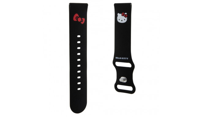 Hello Kitty universaalne rihm HKUWLSCHBLK silikoonist Kitty pea must 22mm