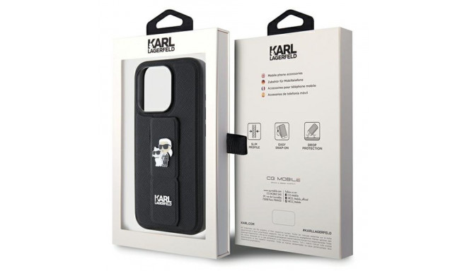 Karl Lagerfeld KLHCP13LGSAKCPK iPhone 13Pro / 13 6.1" black hardcase Gripstand Saffiano Karl&