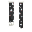Hello Kitty HKAWMPSAPSK Apple Watch Strap 38/40/41mm black/black strap Heads & Bows Pattern