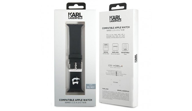 Karl Lagerfeld Strap KLAWMSLCNK Apple Watch 38/40/41mm must 3D kummist Choupette peade rihm
