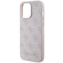 Guess GUHCP15XG4GFPI iPhone 15 Pro Max 6.7" pink/pink hard case 4G Metal Gold Logo