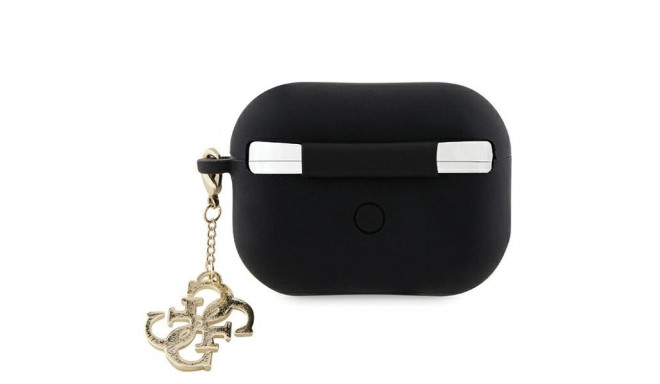 Guess GUAP2LECG4K AirPods Pro 2(2022/2023) cover black Liquid Silicone Glitter Triangle Charm