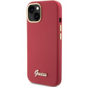 Guess GUHCP15SSMBSLM iPhone 15 / 14 / 13 6.1" magenta hardcase Silicone Script Metal Logo & Frame