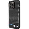 Case BMW BMHCP13X22NBCK iPhone 13 Pro Max 6.7" black/black hardcase Leather Carbon