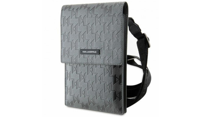 Karl Lagerfeld kott KLWBSAMSMG hõbedane Saffiano Mongram Plaque