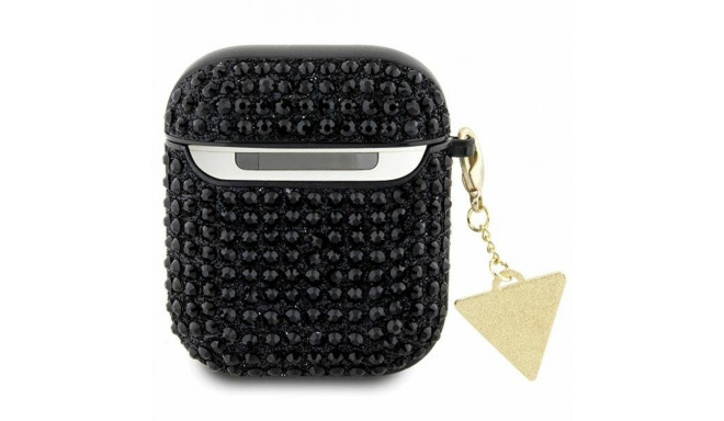 Guess GUA2HDGTPK AirPods 1/2 cover black/black Rhinestone Triangle Charm