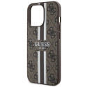 Guess GUHMP13LP4RPSW iPhone 13 Pro / 13 6.1" brown/brown hardcase 4G Printed Stripes MagSafe