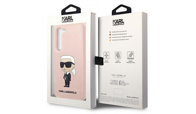 Karl Lagerfeld KLHCS23SSNIKBCP S23 S911hardcase roosa silikoon Ikonik