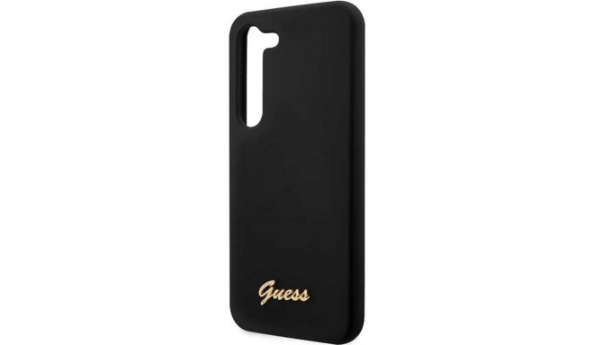 Guess GUHCS23SSLSMK S23 S911 must silikoonist kõvakorpus vintage kuldne logo