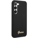 Guess GUHCS23MSLSMK S23+ S916 black/black hardcase Silicone Vintage Gold Logo Guess GUHCS23MSLSMK S23+ S916 black/black hardcase Silicone Vintage Gold Logo