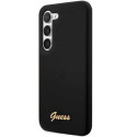 Guess GUHCS23MSLSMK S23+ S916 black/black hardcase Silicone Vintage Gold Logo Guess GUHCS23MSLSMK S23+ S916 black/black hardcase Silicone Vintage Gold Logo