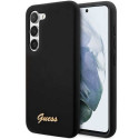 Guess GUHCS23MSLSMK S23+ S916 black/black hardcase Silicone Vintage Gold Logo Guess GUHCS23MSLSMK S23+ S916 black/black hardcase Silicone Vintage Gold Logo