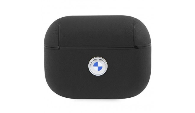 BMW BMAP2SSLBK AirPods Pro 2 (2022/2023) cover black/black Geniune Leather Silver Logo