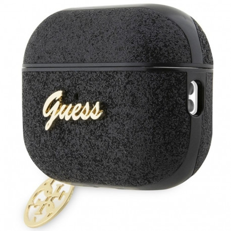Guess GUAP2GLGSHK AirPods Pro 2(2022/2023) cover black Glitter Flake 4G Charm