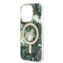 Guess GUBPP14LHJEACSA Case+ Charger Set iPhone 14 Pro 6.1" green/green hard case Jungle MagSafe