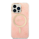 Guess GUBPP13LH4EACSP Set Case+ Charger iPhone 13 Pro pink/pink hard case 4G Print MagSafe