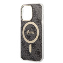 Guess GUBPP13LH4EACSK Case+ Charger Set iPhone 13 Pro black/black hard case 4G Print MagSafe