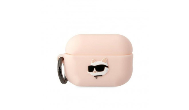 Karl Lagerfeld KLAP2RUNCHP AirPods Pro 2 (2022/2023) cover pink/pink Silicone Choupette Head 3D