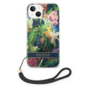 Guess GUOHCP14SHFLSB iPhone 14 / 15 / 13 6.1" blue/blue hardcase Flower Strap Guess GUOHCP14SHFLSB iPhone 14 / 15 / 13 6.1" blue/blue hardcase Flower Strap
